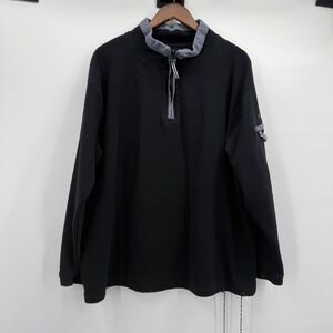 Carbon 2 cobalt Sweater Mens XL Black 1/4 Zip Mock Neck Cotton Pullover Top